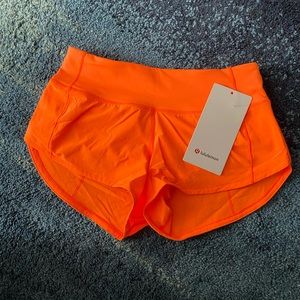 Lululemon Speed up size 0 highlight orange shorts